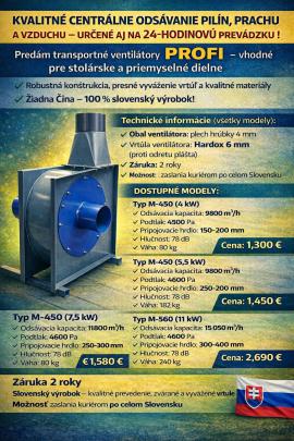 Utsugningsutstyr Transportné ventilátory  |  Tørkemaskiner og ventilasjonsteknikk | Trebearbeidingsmaskiner | Juraj polovka šneky výroba 